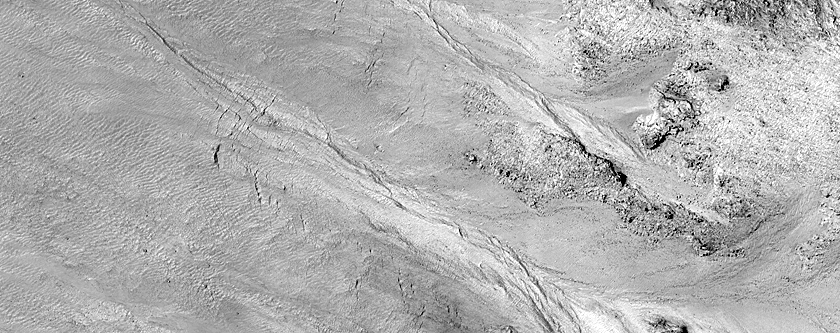 Gullies on Wall of Galle Crater