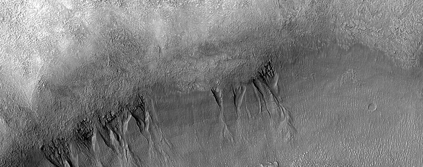 Gullied Crater Wall