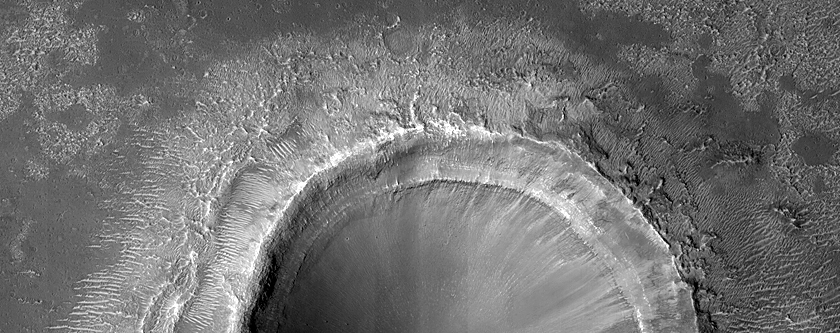 Fresh Crater East of Huygens Crater