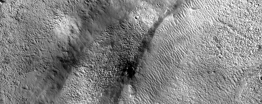 Fresh Impact Crater in Tempe Terra