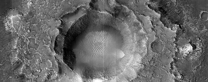 Pedestal Crater near Crommelin Crater