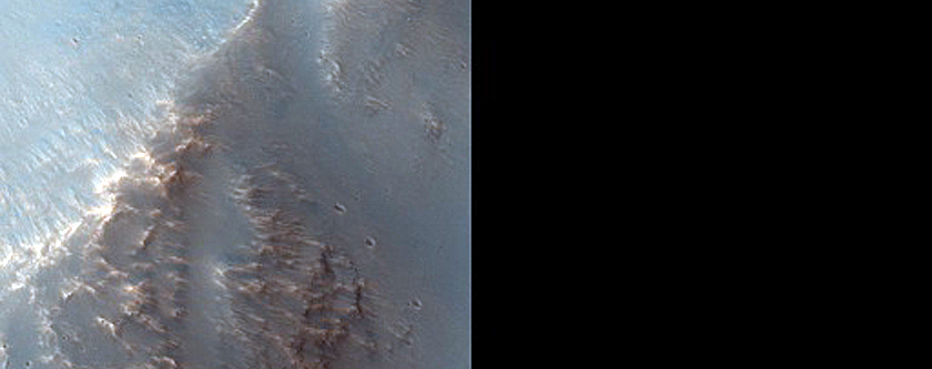 Hillslope Morphologies Southeast of Ostrov Crater