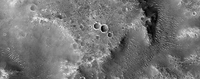Channels East of Millochau Crater