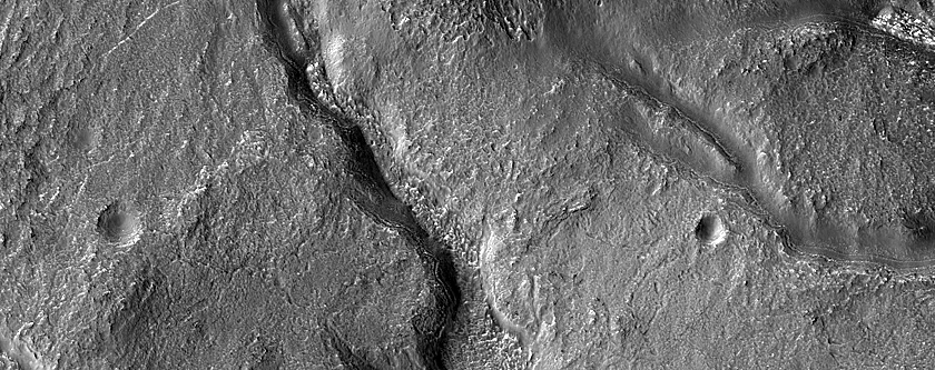 Channels in Crater in Noachis Terra