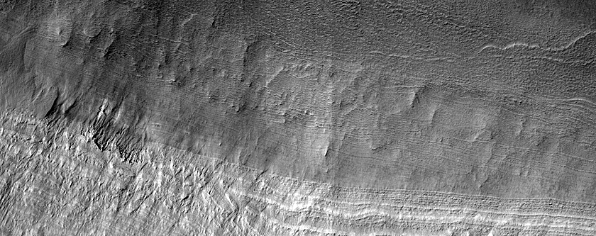 Basal Exposure of South Polar Layered Deposits
