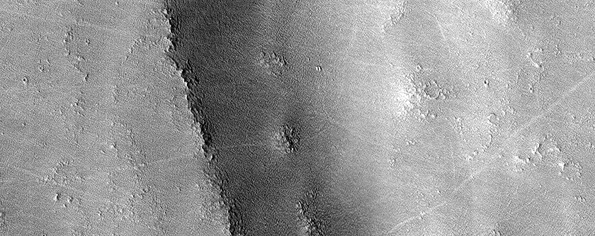 Syria Planum Channel and Crater
