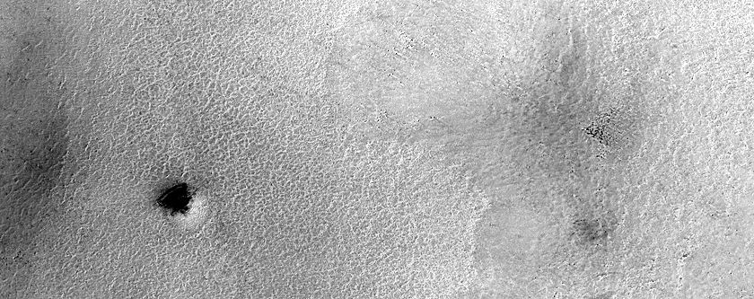 Boulder Fans on Agassiz Crater Rim