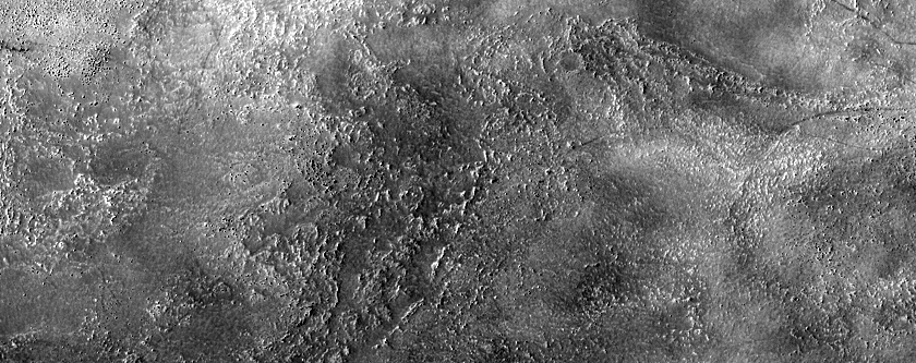Ejecta Superimposed on Crater Floor