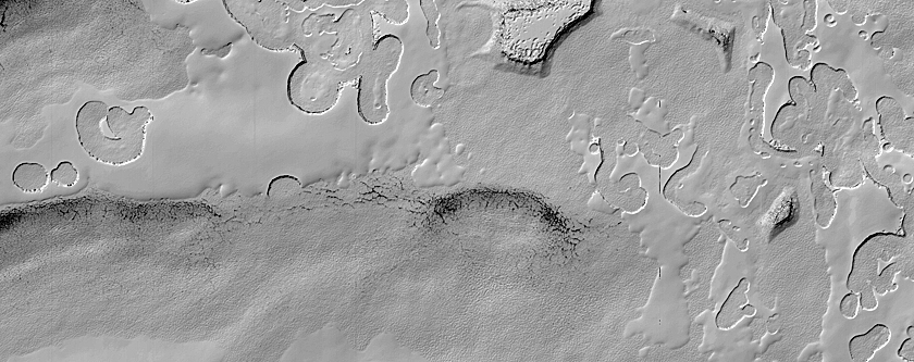 Possible Water Ice and Mesas