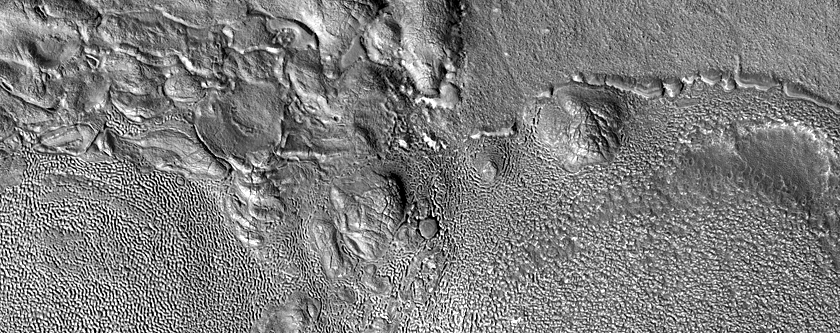 Crater Ejecta in Deuteronilus Mensae