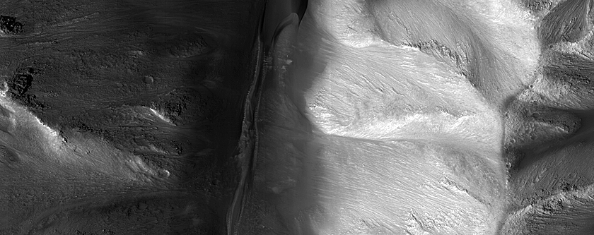 Hebes Chasma Climbing Dunes