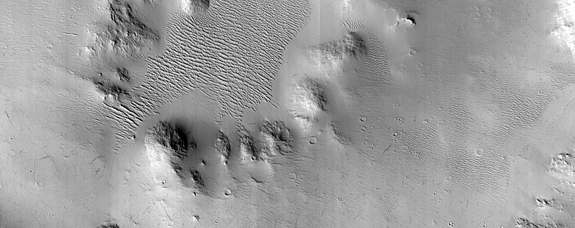 Central Pit Crater in Amazonis Planitia