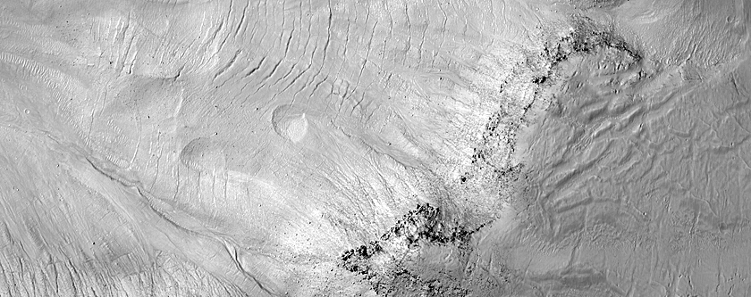 Monitor Steep Slopes of Asimov Crater