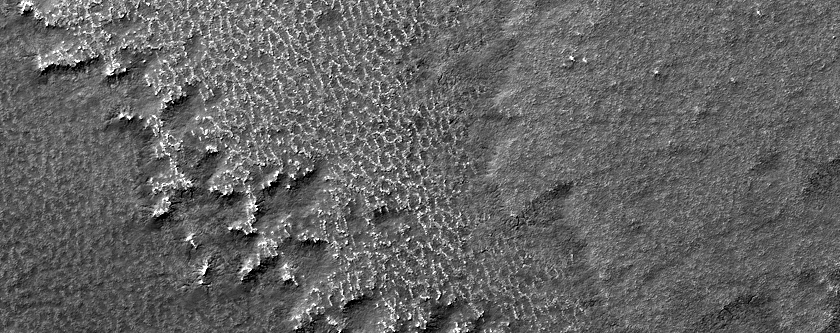 Landforms above Subsurface Radar Observations of South Polar Cap