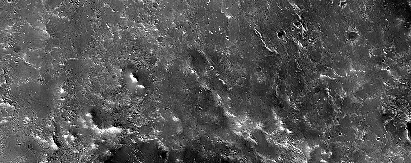 Inverted Channel and Crater in Arabia Terra
