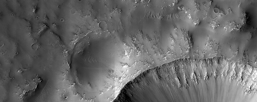 Crater Wind Streak in Arabia Terra