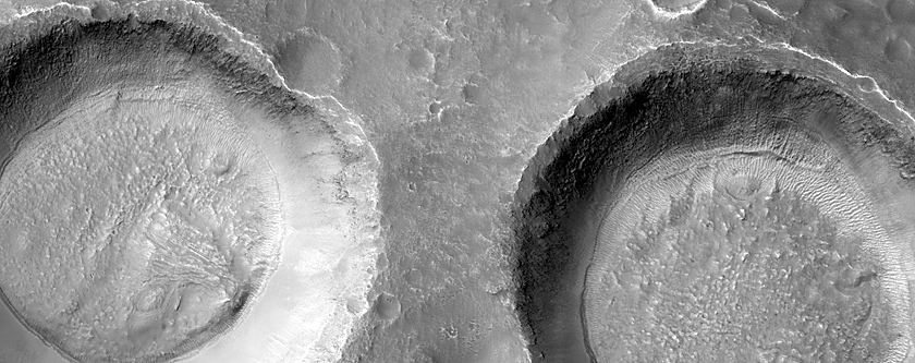 Twin Craters of Identical Size near Mariner Crater