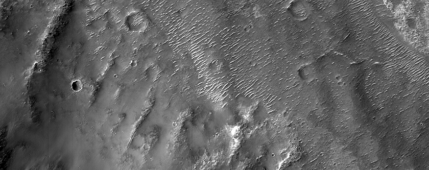 Parallel Valleys near Huygens Crater