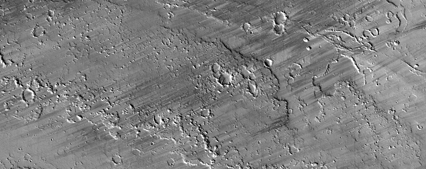 Dark Wind Streaks in Tharsis Region