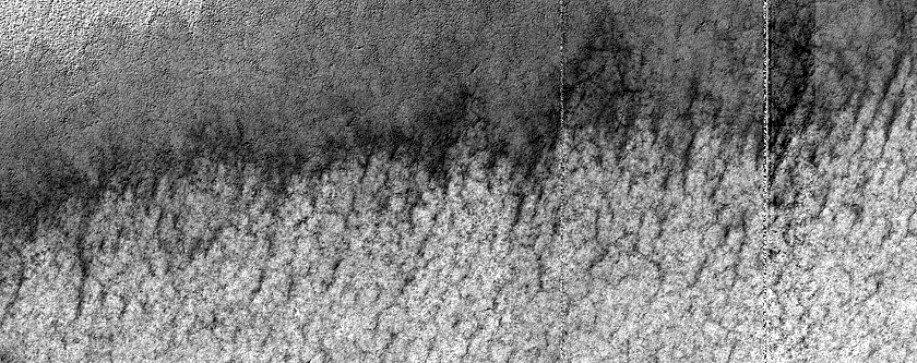 Landforms above Subsurface Radar Observations of South Polar Cap