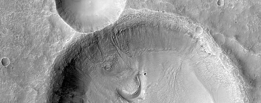Superimposed Crater and Gullies