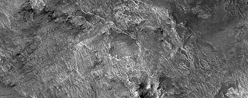 Terby Crater and Terrain to South