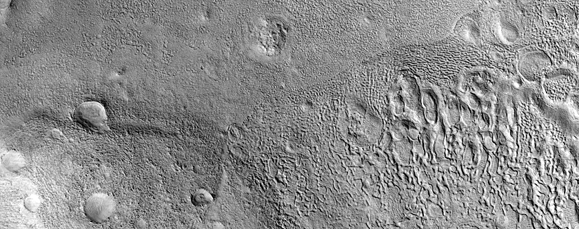 Crater Ejecta in Northern Mid-Latitudes