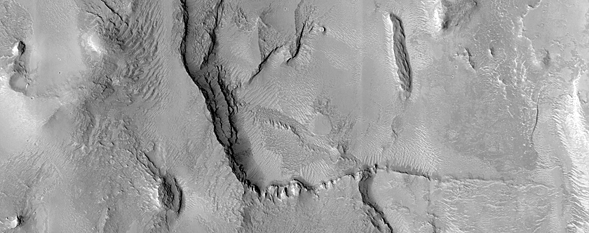 Layers Exposed in Depression in Aeolis Mensae