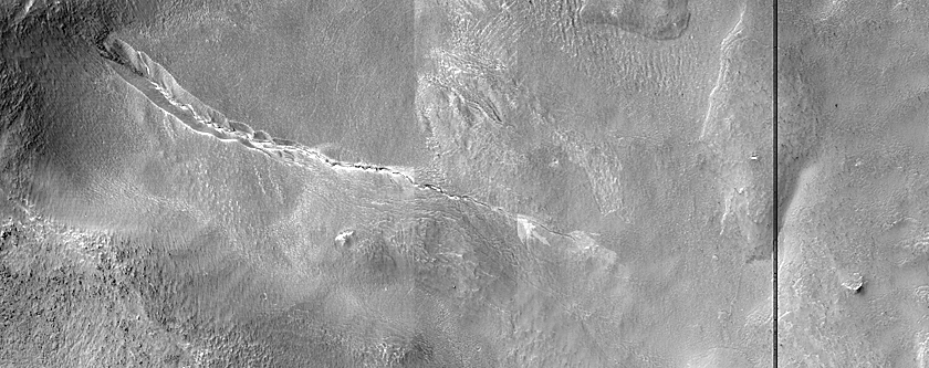 Gully with Bright Deposit