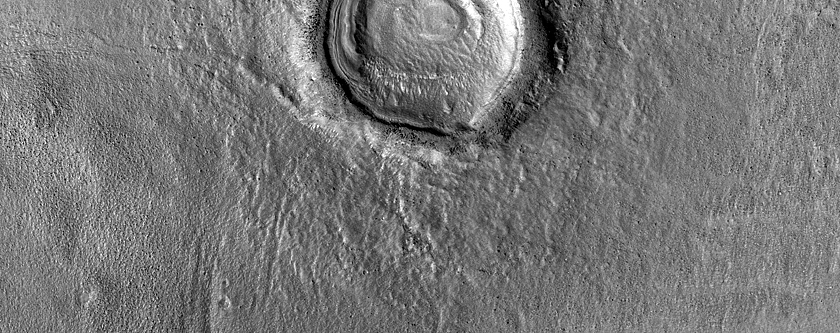 Layers in Crater in Deuteronilus Mensae
