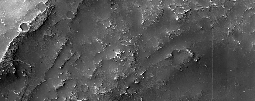 Layers in Degraded Crater in Terra Sabaea