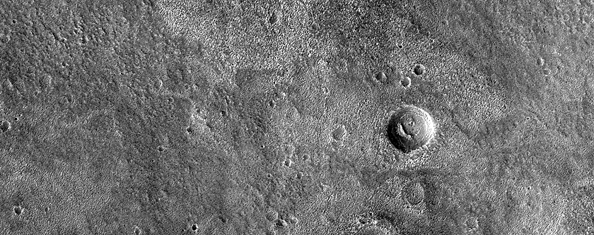 Dipping Layers in Crater near Mamers Valles
