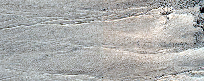 Gullies in Henbury Crater