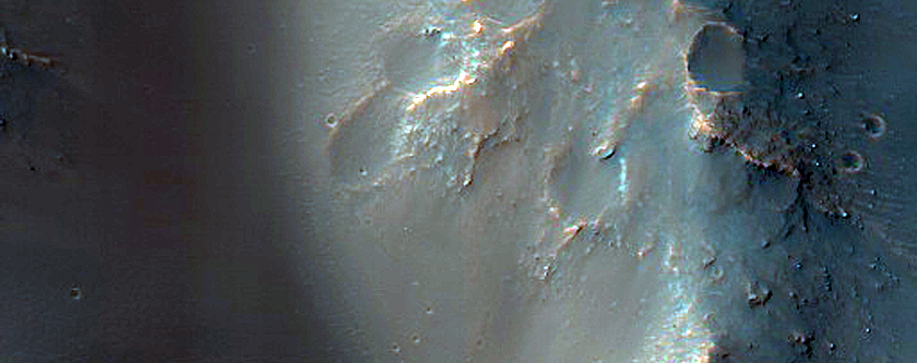 Hillslope Shapes on Holden Crater Rim