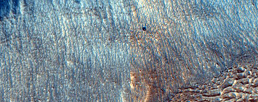Layers in Features in Debris Apron in Deuteronilus Mensae