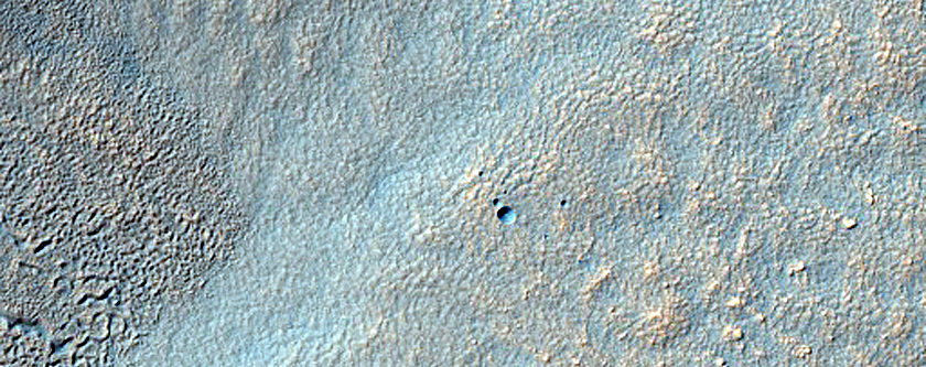 Landforms near Impact Crater