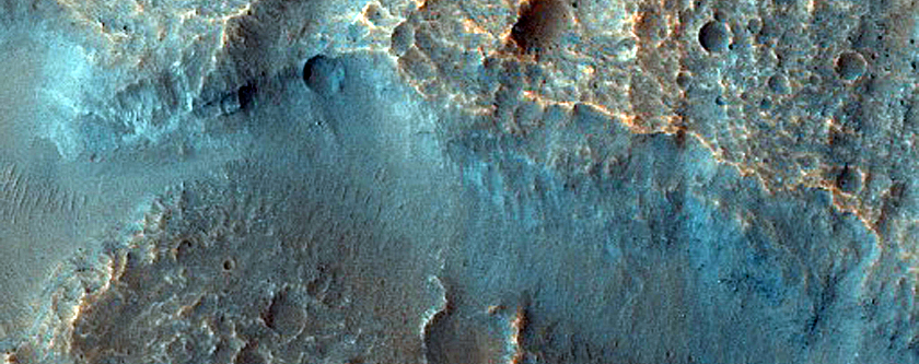 Overlapping Debris Aprons within Ganges Chasma