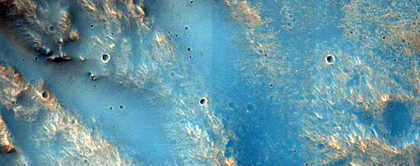 Mesas on Crater Floor in Southern Mid-Latitudes