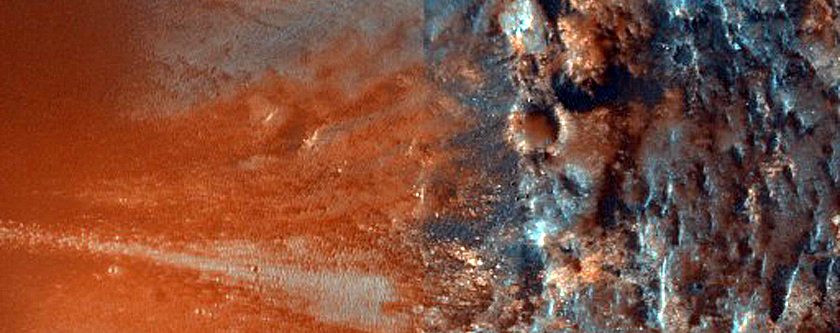 Mafic Minerals on Floor of Crater in Terra Sabaea