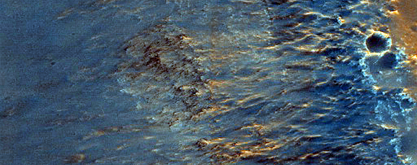 Well-Exposed Bedrock in 3-Km Crater Wall near Oxia Planum