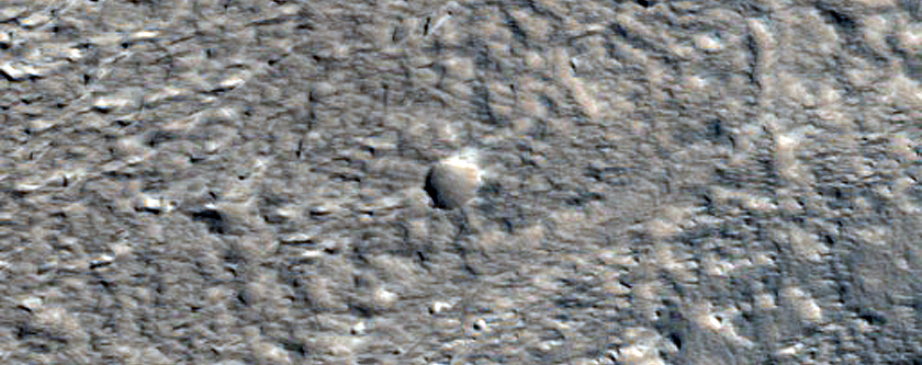 East-West Trending Feature within Northeast-Southwest Graben of Tempe Terra