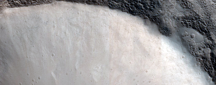 North-Pole Facing Deposit in Crater