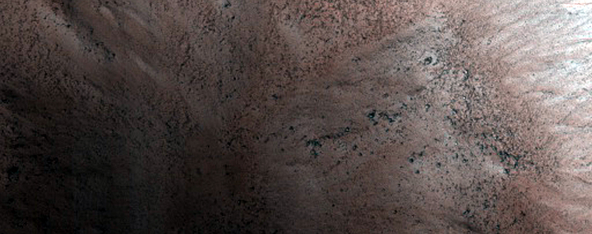 Gullies and Lobes in Crater Frost Monitoring
