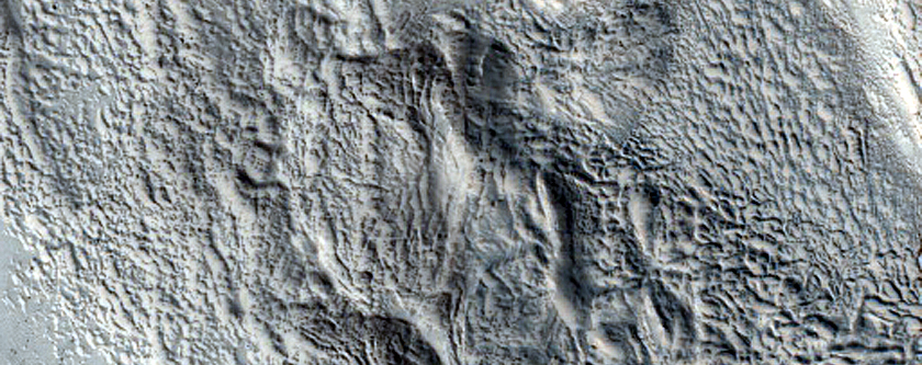 Ridges and Pits in Moreux Crater