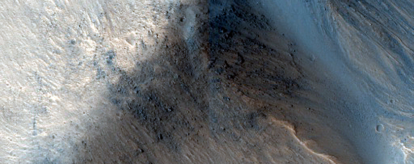 Landslides in Orson Welles Crater