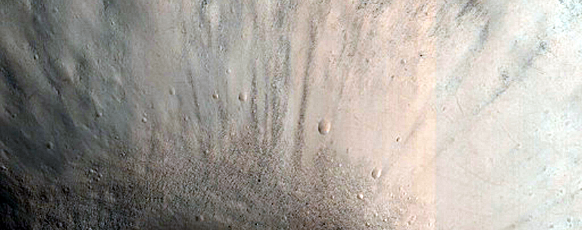 North Pole Facing Deposit in Crater