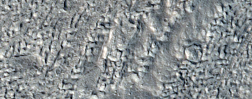 Junction of Two Fretted Terrain Valleys in Northern Arabia Terra