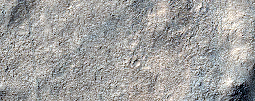 Channel and Crater near Reull Vallis