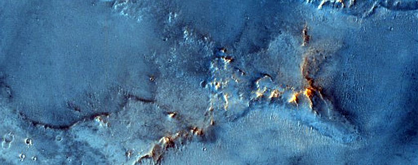 Olivine-Rich Crater Ejecta on Plains Southwest of Toro Crater