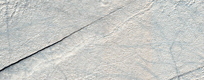 Bands on Surface in Hellas Planitia